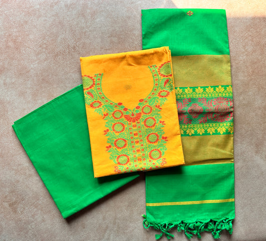 Vibrant Yellow and Green Suit Set